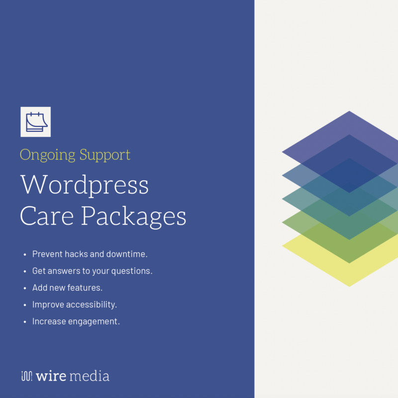Wordpress website care packages document cover image